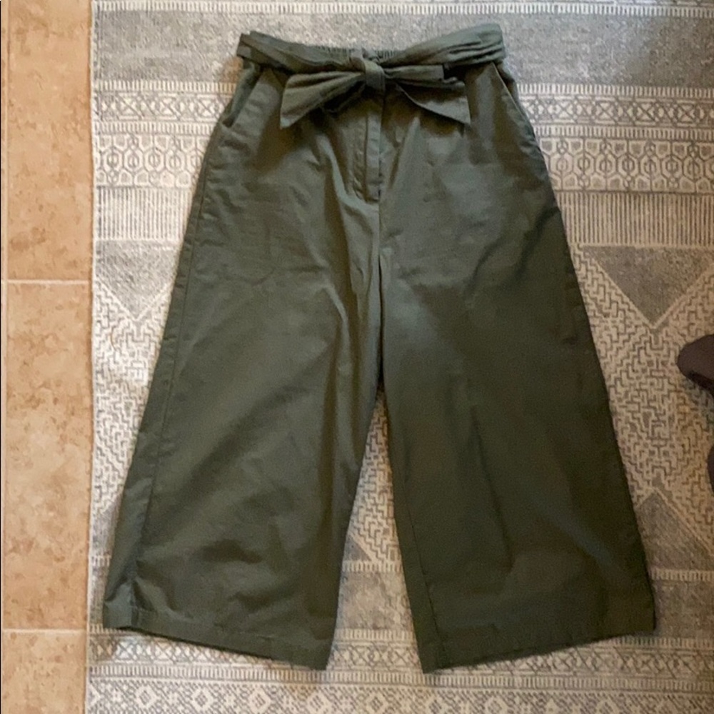Wide leg paper bag pants
